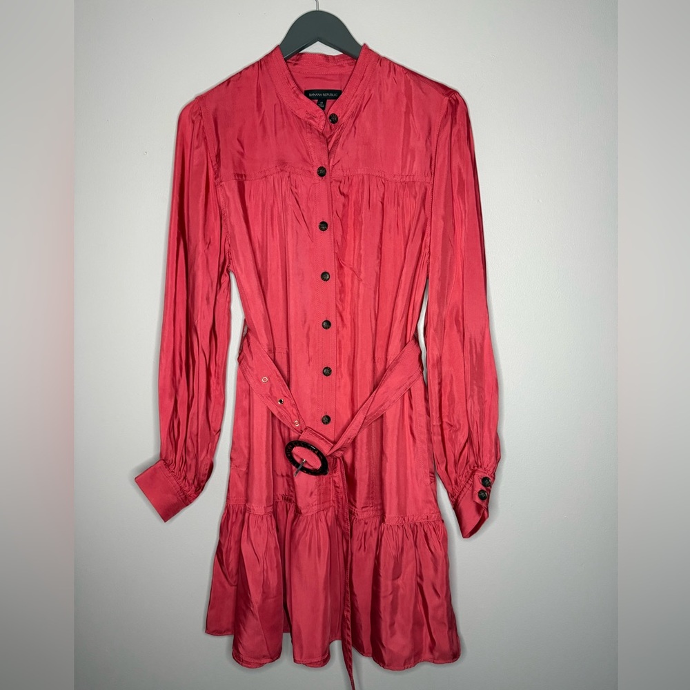 Banana Republic Pink Long Sleeve Dress